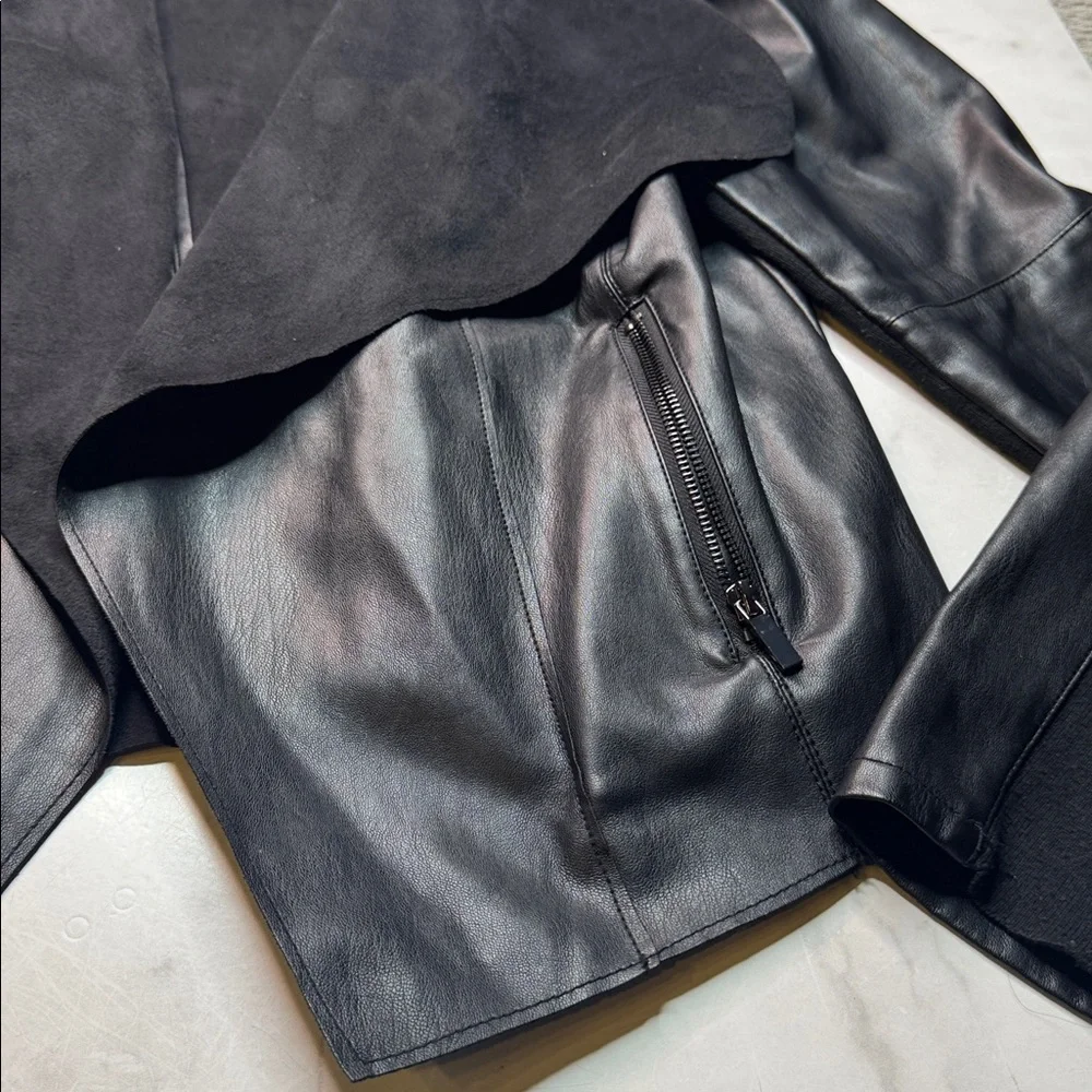 Bagatelle Faux Leather Draped Jacket - Picture 4 of 7